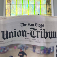 Photo of The San Diego Union-Tribune front page.
